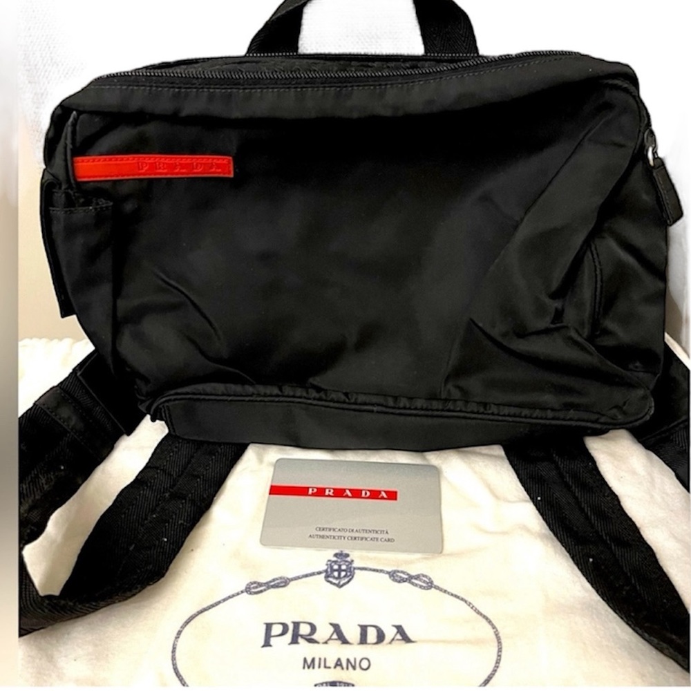 Prada Black Nylon Bag with Authentication card